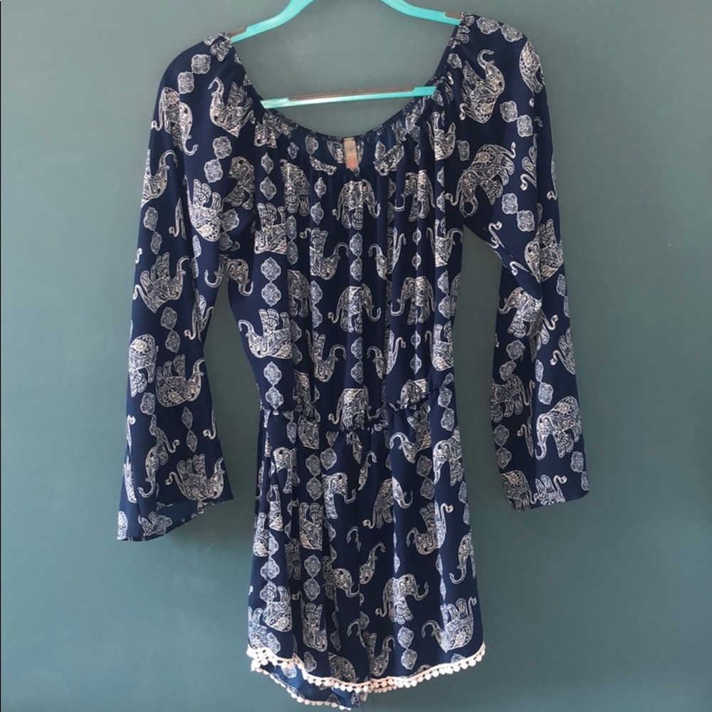 Cute elephant print romper